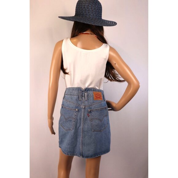 Levis Women's Denim Button-Front A-Line Skirt with Pockets Size‎ 26 - Picture 2 of 13